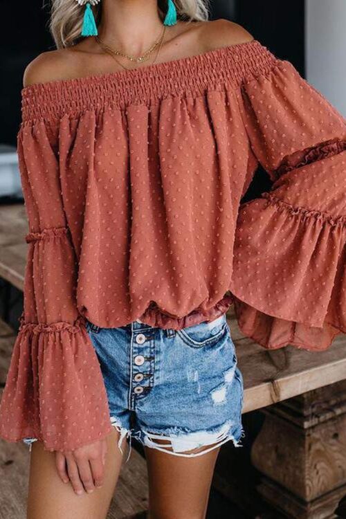 Bell Sleeves off Shoulder Top - Image 2