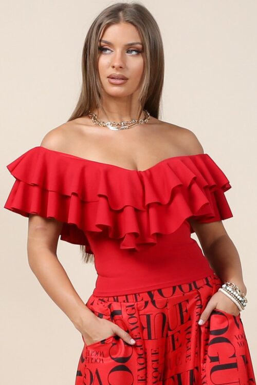 Off the Shoulder Ruffle Top - Image 4