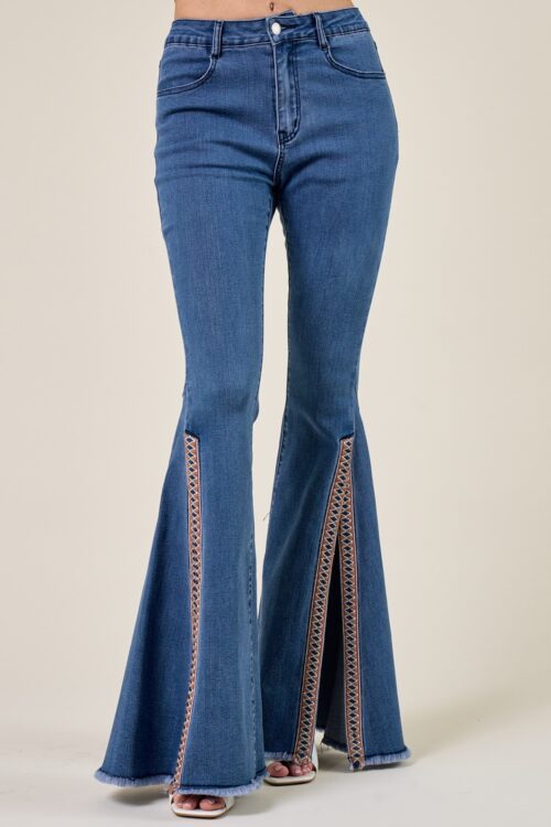 WESTERN BELLBOTTOM JEANS WITH SLIT