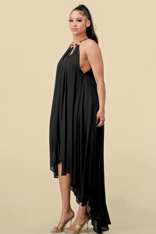 CUT OUT NECK HIGH LOW DRESS - Image 2