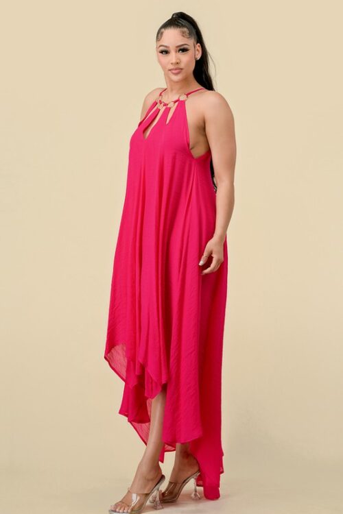 CUT OUT NECK HIGH LOW DRESS - Image 5