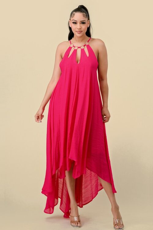 CUT OUT NECK HIGH LOW DRESS - Image 4